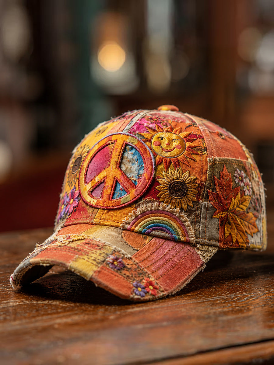 Retro Style Hippie Art Printed Casual Hat
